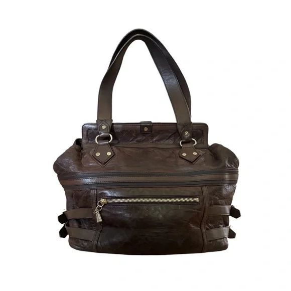 L.A.M.B. By Gwen Stefani Holloway Satchel Bag Style 2207 Brown w Gold Hardware - Picture 5 of 12